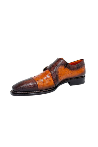 Mezlan SX4957-SP Ostrich / Lizard Double Monk-Strap