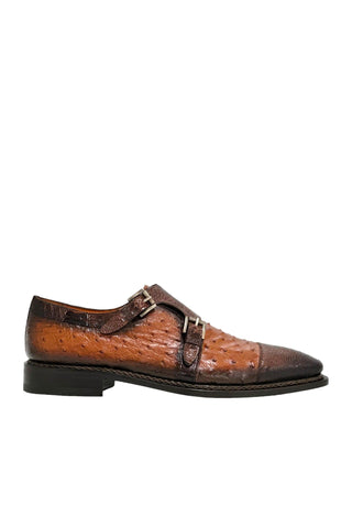 Mezlan SX4957-SP Ostrich / Lizard Double Monk-Strap