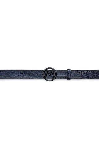 Mezlan SXB11491F Men's Crocodile Circle Icon Belt (MZB1204)-AmbrogioShoes
