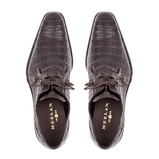 Mezlan Shoes Anderson Dark Brown Crocodile Oxfords (MZ1003)-AmbrogioShoes