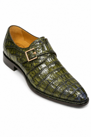 Mezlan for Ambrogio Exclusive Gigolo Crocodile Single Monk Strap (AMZ1017)-AmbrogioShoes