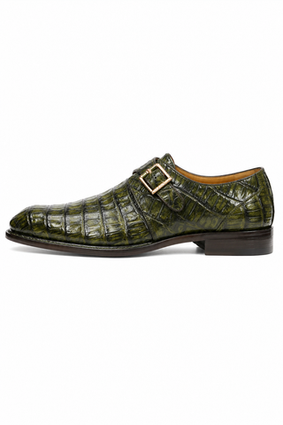Mezlan for Ambrogio Exclusive Gigolo Crocodile Single Monk Strap (AMZ1017)-AmbrogioShoes