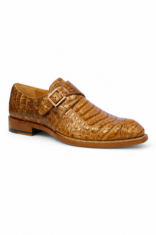 Mezlan for Exclusive Gigolo Crocodile Single Monk Strap (AMZ1017)-Dellamoda