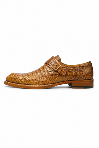 Mezlan for Ambrogio Exclusive Gigolo Exotic Crocodile Single Monk Strap (AMZ1017)-AmbrogioShoes