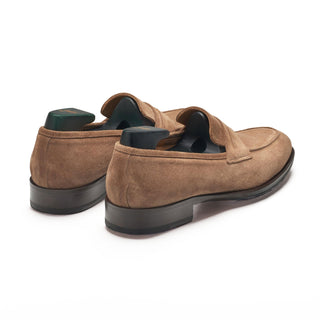 Pastori Titus Men's Shoes Tan Suede Leather Penny Loafer (PAS1021)