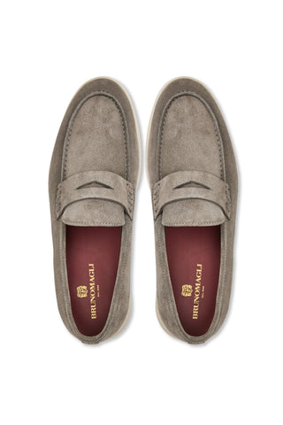 Bruno Magli Patrizio Men's Shoes Suede Slip-On Loafer - Grey Suede - View 5