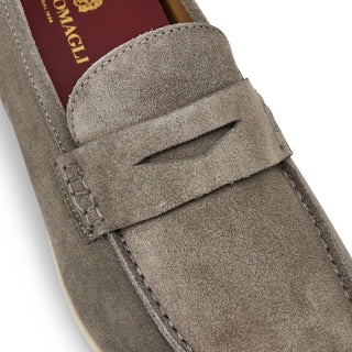 Bruno Magli Patrizio Men's Shoes Suede Slip-On Loafer - Grey Suede - View 6