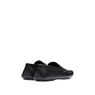 Prada 2DD164-3E0N Men's Shoes Black Saffiano Leather Moccasin Loafers (PRM1005)-AmbrogioShoes