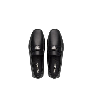 Prada 2DD164-3E0N Men's Shoes Black Saffiano Leather Moccasin Loafers (PRM1005)-AmbrogioShoes