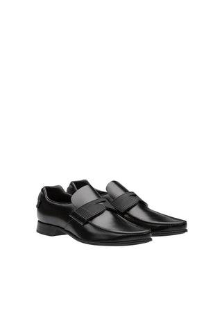 Prada 2DG094-B4L Black Leather Moccasin Loafers (PRM1006)