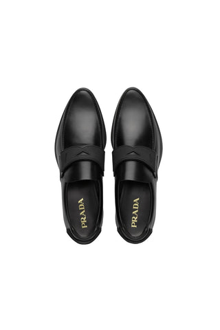 Prada 2DG094-B4L Black Leather Moccasin Loafers (PRM1006)