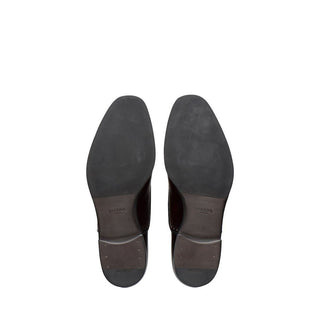 Prada 2EA135-055 Burgundy Brushed Calf-Skin Leather Oxfords (PRM1025)-AmbrogioShoes