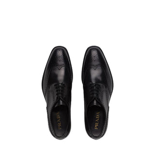 Prada 2EB109-3F33 Men's Shoes Black Calf-Skin Leather Derby Oxfords (PRM1026)-AmbrogioShoes