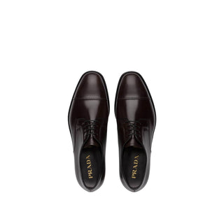 Prada 2EB184-ZJY Brown Polished Calf-Skin Leather Derby (PRM1010)-AmbrogioShoes