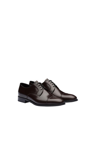 Prada 2EB184-ZJY Brown Polished Leather Derby (PRM1010)