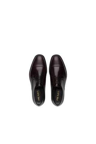 Prada 2EB184-ZJY Brown Polished Leather Derby (PRM1010)-Dellamoda