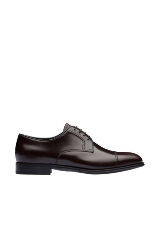 Prada 2EB184-ZJY Brown Polished Leather Derby (PRM1010)-Dellamoda
