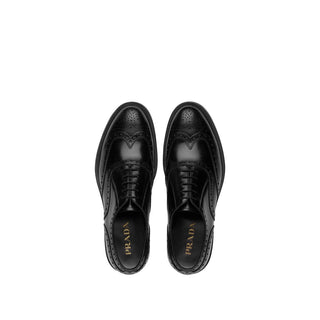 Prada 2EC134-ZJY Black Polished Calf-Skin Leather Derby (PRM1011)-AmbrogioShoes