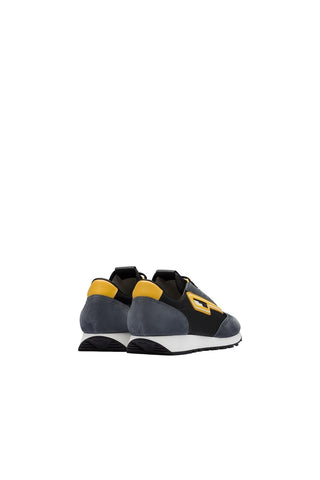 Prada 2EG276-3KUY Black & Yellow Cloudbust Technical Fabric / Suede Casual Sneakers (PRM1017)-Dellamoda