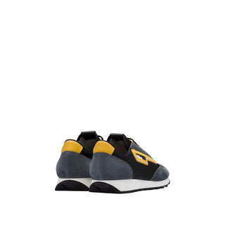 Prada 2EG276-3KUY Men's Shoes Black & Yellow Cloudbust Technical Fabric / Suede Leather Casual Sneakers (PRM1017)-AmbrogioShoes