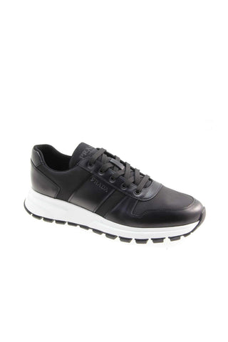 Prada 4E3463-3KYU Black Fabric / Leather Casual Sneakers (PRM1018)