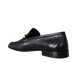 Roberto Cavalli 22505-A Men's Shoes Black Calf-Skin Leather Horsebit Loafers (RC1005)-AmbrogioShoes