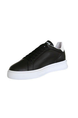 Roberto Cavalli 22535 Black Calf-Skin Leather Casual Sneakers (RC1000)-AmbrogioShoes