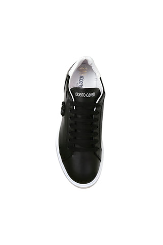 Roberto Cavalli 22535 Black Calf-Skin Leather Casual Sneakers (RC1000)-AmbrogioShoes