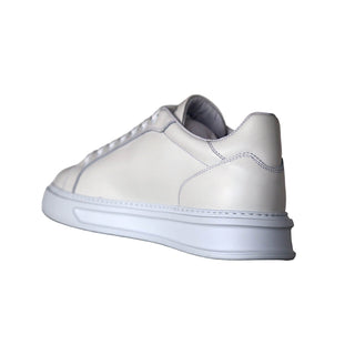 Roberto Cavalli 22535-C Men's Shoes White Calf-Skin Leather Casual Sneakers (RC1001)-AmbrogioShoes