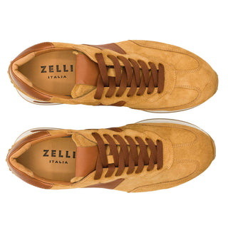 Zelli Italia Roxi Men's Shoes Cognac Suede & Calf-Skin Leather Sneaker (ZEL1078)