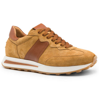 Zelli Italia Roxi Men's Shoes Cognac Suede & Calf-Skin Leather Sneaker (ZEL1078)