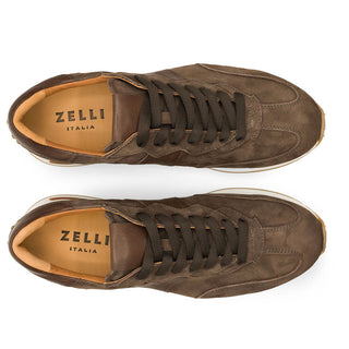 Zelli Italia Roxi Men's Shoes Nicotine Suede & Calf-Skin Leather Sneaker (ZEL1078)