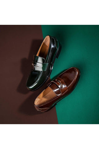 SUPERGLAMOUROUS Balmoral Polished Leather Penny Loafer-AmbrogioShoes