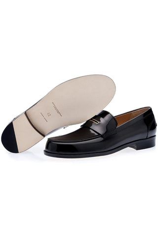 SUPERGLAMOUROUS Balmoral Polished Leather Penny Loafer-AmbrogioShoes
