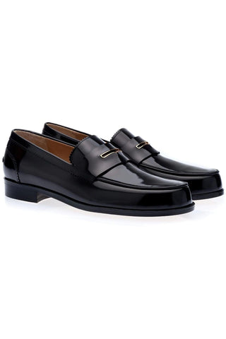 SUPERGLAMOUROUS Balmoral Polished Leather Penny Loafer-Dellamoda