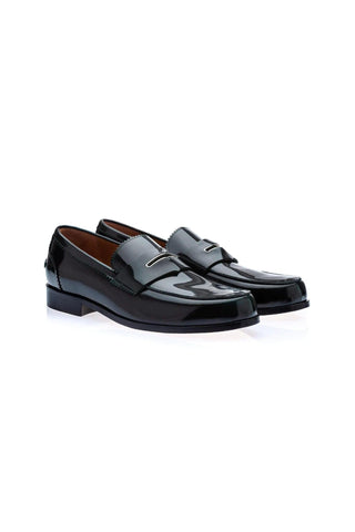 SUPERGLAMOUROUS Balmoral Polished Leather Penny Loafer-Dellamoda