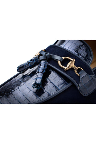 SUPERGLAMOUROUS Bruno Crocodile & Suede Tassel Loafer (SPGM1366)-Dellamoda