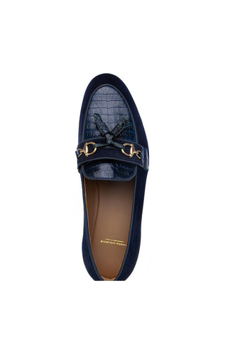 SUPERGLAMOUROUS Bruno Exotic Crocodile Skin & Suede Tassel Loafer (SPGM1366)-AmbrogioShoes