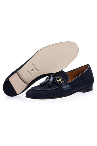 SUPERGLAMOUROUS Bruno Suede Tassel Loafers-Dellamoda