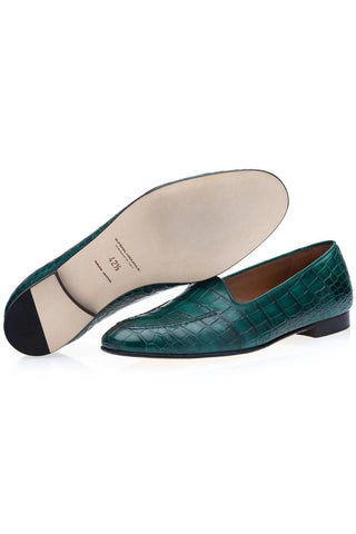 SUPERGLAMOUROUS Capri Crocodile Skin Slip-On Loafer (SPGM1352)-AmbrogioShoes