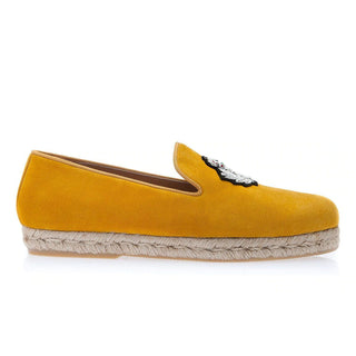 SUPERGLAMOUROUS Colony Softy Mustard Suede Rope Sneakers (SPGM1080)-AmbrogioShoes