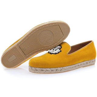 SUPERGLAMOUROUS Colony Softy Mustard Suede Rope Sneakers (SPGM1080)-AmbrogioShoes