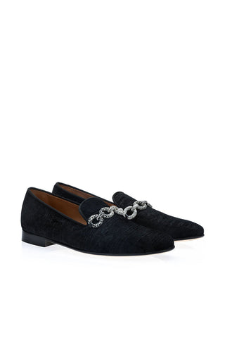 SUPERGLAMOUROUS Eldoret Moire Velvet Horse-Bit Loafer-AmbrogioShoes
