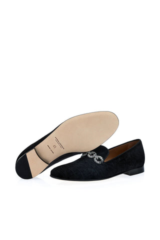 SUPERGLAMOUROUS Eldoret Moire Velvet Horse-Bit Loafer-AmbrogioShoes