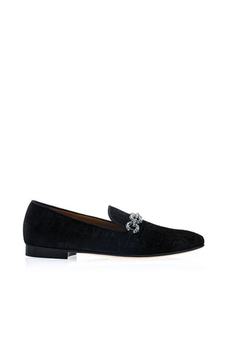 SUPERGLAMOUROUS Eldoret Moire Velvet Horse-Bit Loafer-AmbrogioShoes