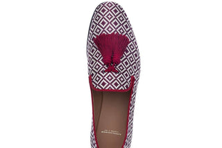 SUPERGLAMOUROUS Louis Jacquard Canvas Slip-On Tassel Loafer (SPGM1369)-AmbrogioShoes