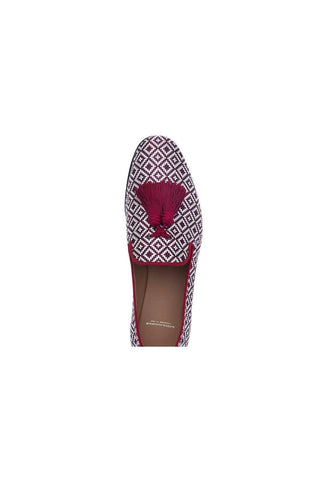 SUPERGLAMOUROUS Louis Jacquard Canvas Slip-On Tassel Loafer (SPGM1369)-Dellamoda