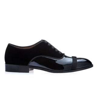 SUPERGLAMOUROUS Mathis Multi Men's Shoes Black Velvet / Patent Leather Formal Oxfords (SPGMS1024)-AmbrogioShoes