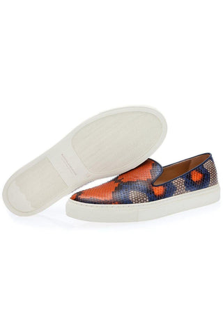 SUPERGLAMOUROUS Maxime Sunrise Multi-Color Python Slip-On Skate Sneakers (SPGMS1091)-AmbrogioShoes