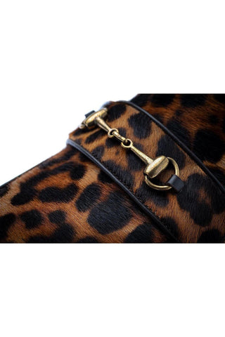 SUPERGLAMOUROUS Morris Orange & Black Leopard Embossed / Pony Horsebit Loafers (SPGM1005)